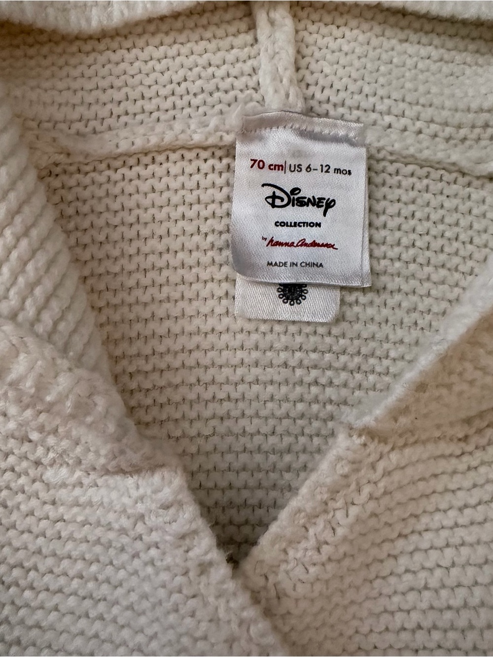 Hanna Andersson Disney Winnie the Pooh Cream Knit Hooded Cardigan 6-12 months - Picture 2 of 3
